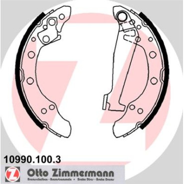 Колодки тормозные барабанные комплект ZIMMERMANN 109901003