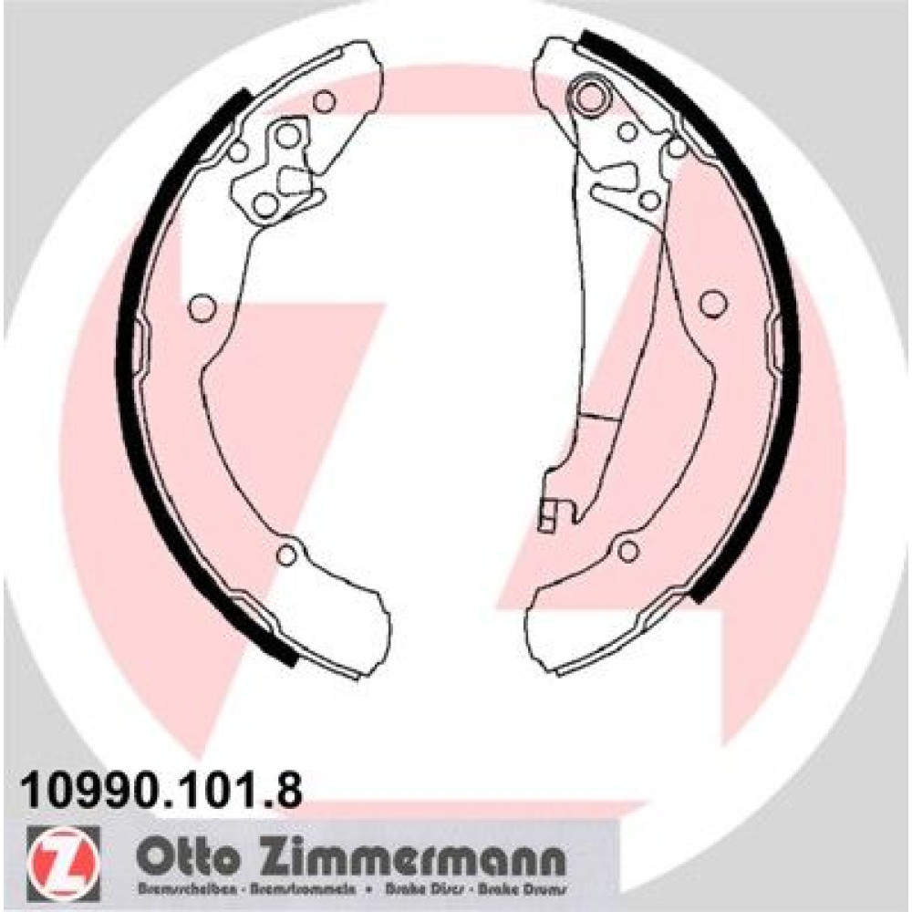 Колодки гальмівні барабанні комплект ZIMMERMANN 109901018