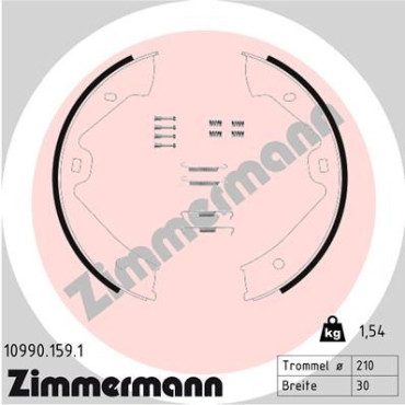 Колодки гальмівні барабанні комплект ZIMMERMANN 109901591