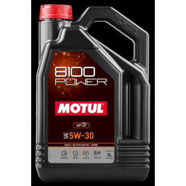 Масло моторное 100% синтетическое эстеровое для авто 8100 Power 5W30 5L MOTUL 111801