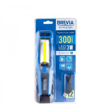 Инспекционная лампа 3W COB+1W LED, 2000mAh BREVIA 11320