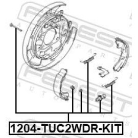 Монтажний комплект барабанних колодок Febest 1204tuc2wdrkit