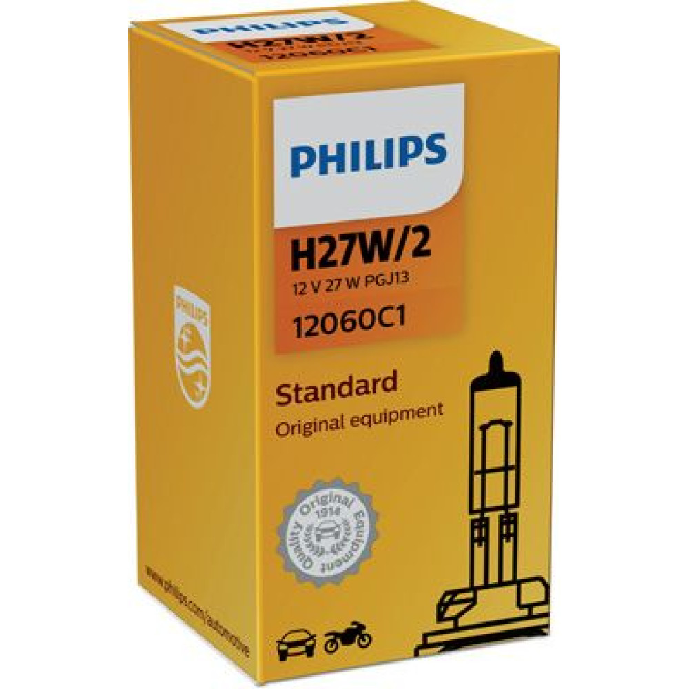 Автолампа H27W/2 12V 27W PGJ13 PHILIPS 12060c1