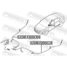 Трос ручного гальма Febest 12100f2disclh