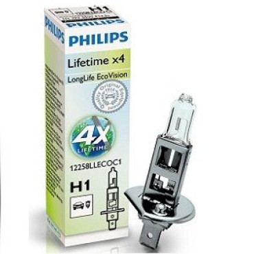Автолампа H1, 12 вт, P14.5s PHILIPS 12258llecoc1