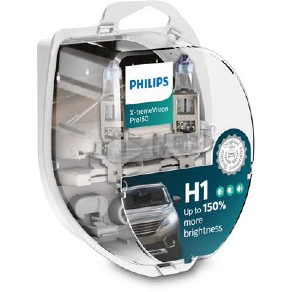 Автолампа H1 S2 12V 55W P14,5s X-tremeVision Pro150 +150% PHILIPS 12258xvps2