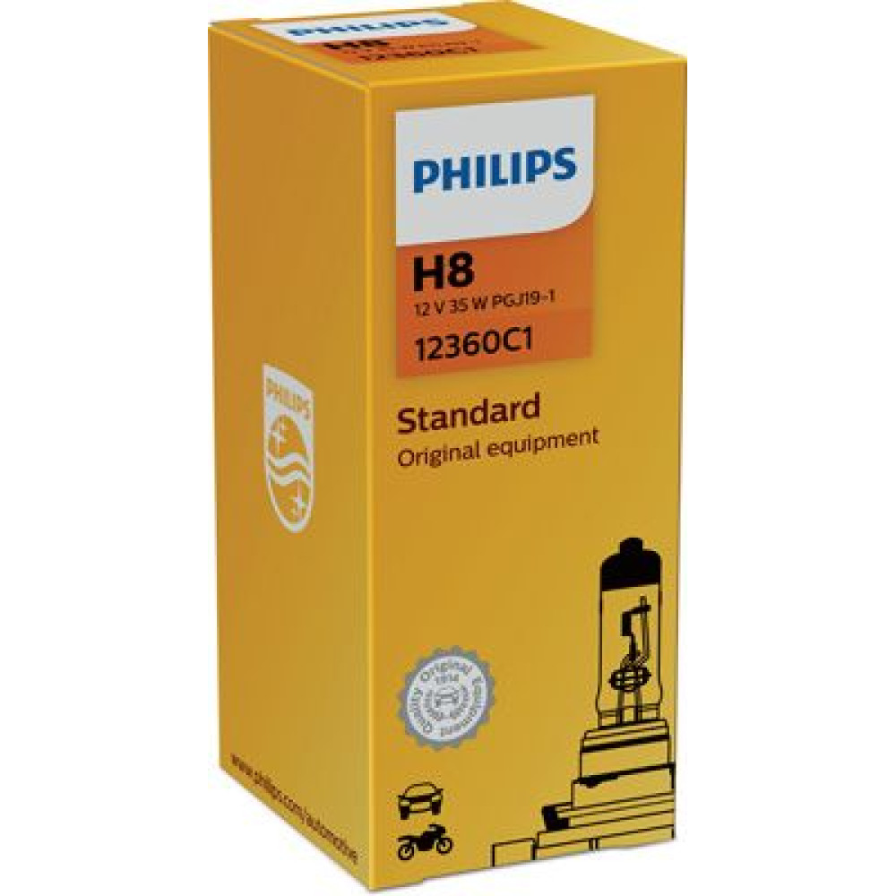 Автолампа H8 12V 35W PGJ19-1 (1 в упаковці) PHILIPS 12360c1