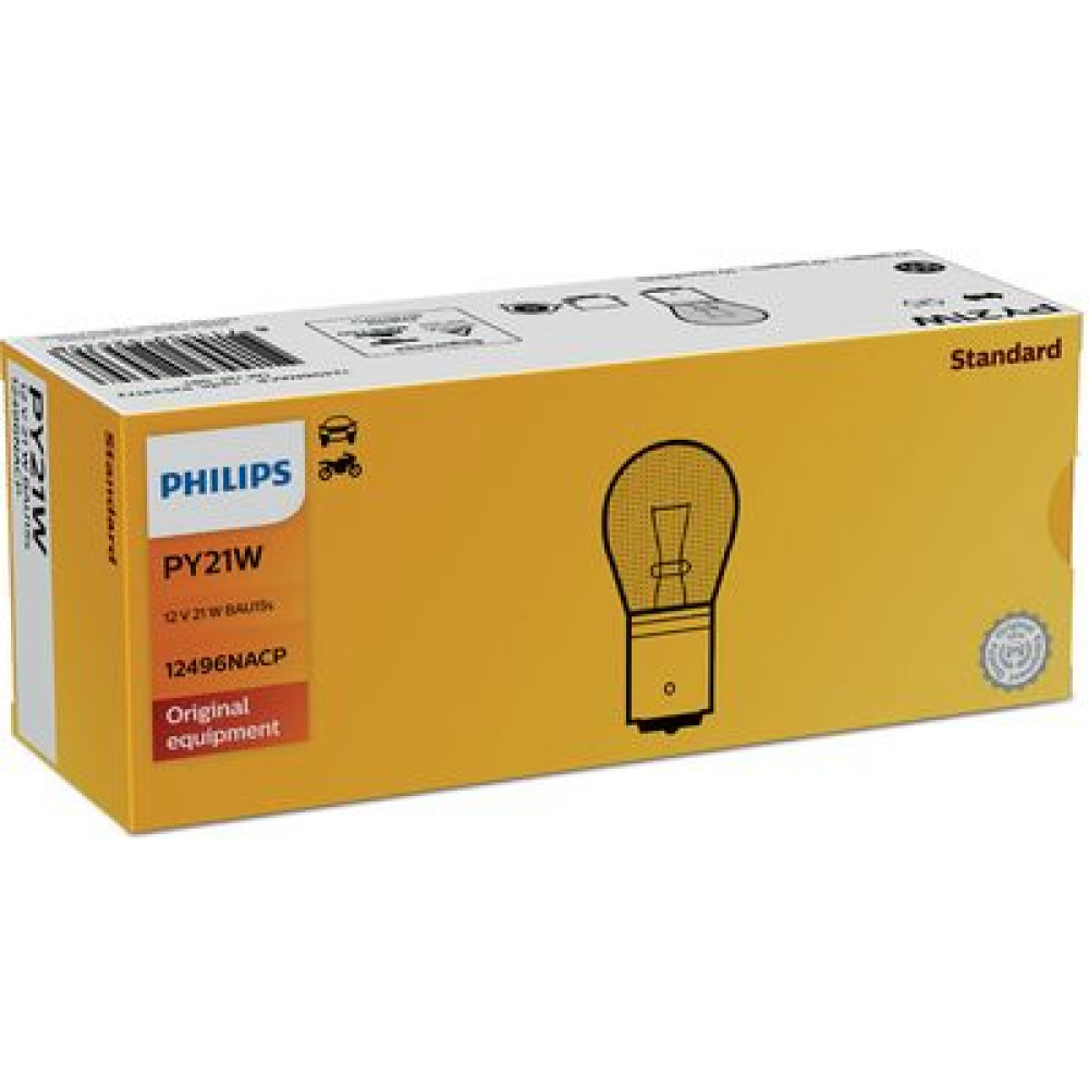 Автолампа PY21W 12V2 1W BAU15s помарончевий PHILIPS 12496nacp