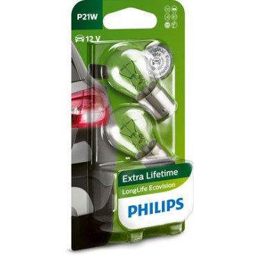 Автолампа P21W 12V 21W BA15s PHILIPS 12498llecob2