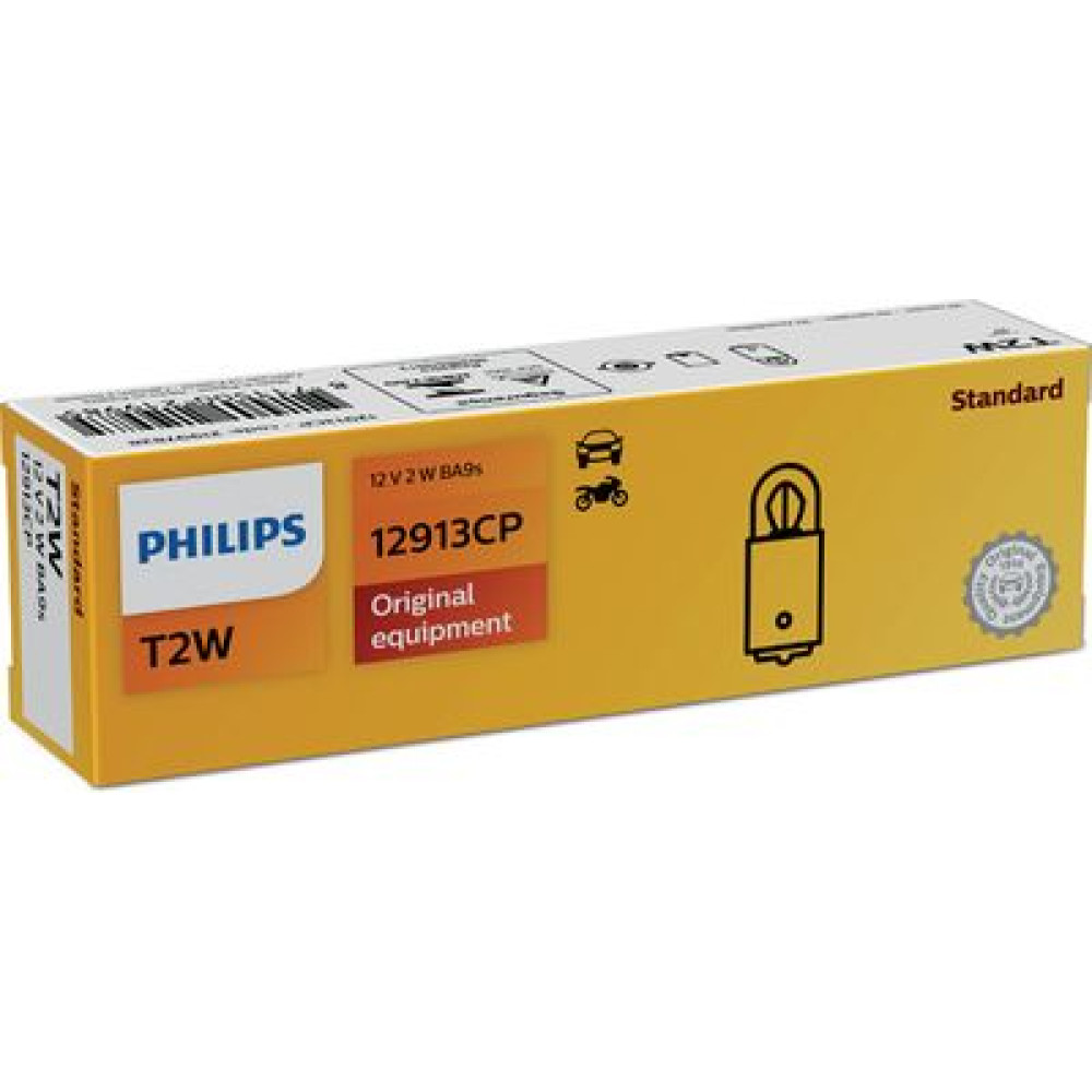 Автолампа 12V 2W BA9S T8,5x21,5 PHILIPS 12913cp