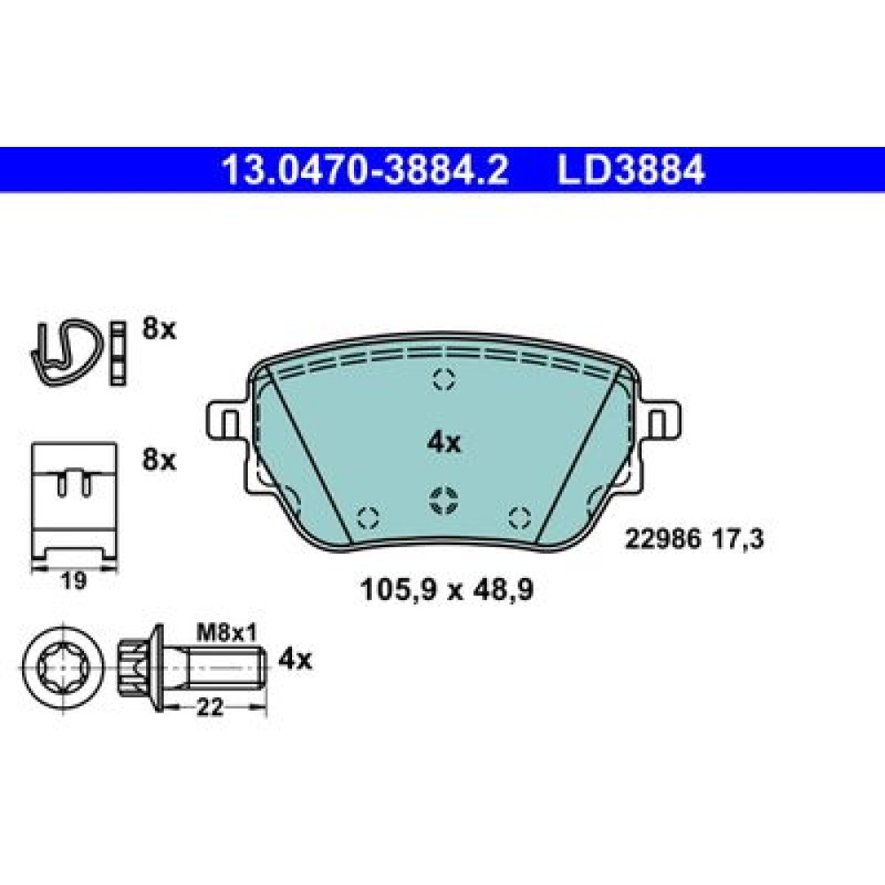 Тормозные колодки ATE 13047038842