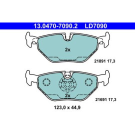 Колодки гальмівні дискові керамічні комплект ATE 13047070902