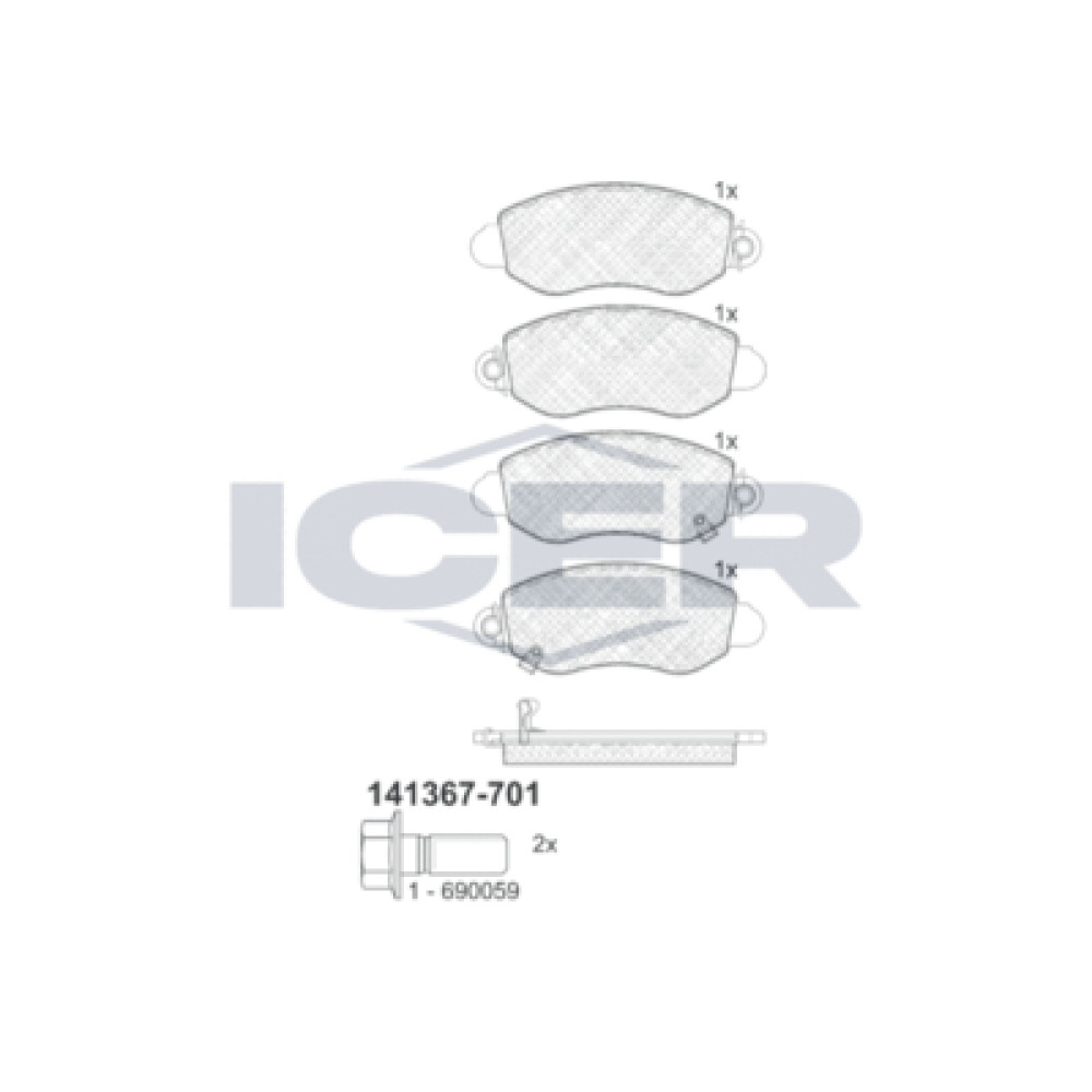 Тормозные колодки Icer 141367701