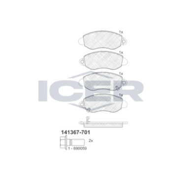 Тормозные колодки Icer 141367701