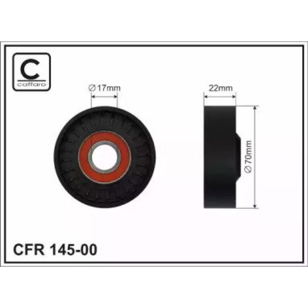Ролик натяжной ремня поликлинового CAFFARO 14500