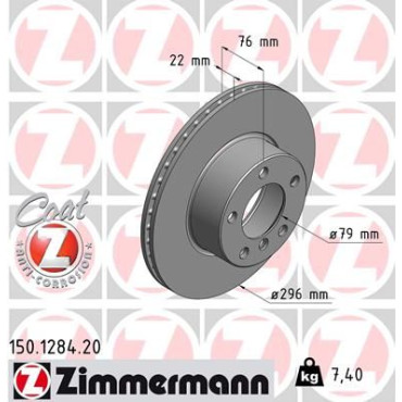 Диск гальмівний ZIMMERMANN 150128420