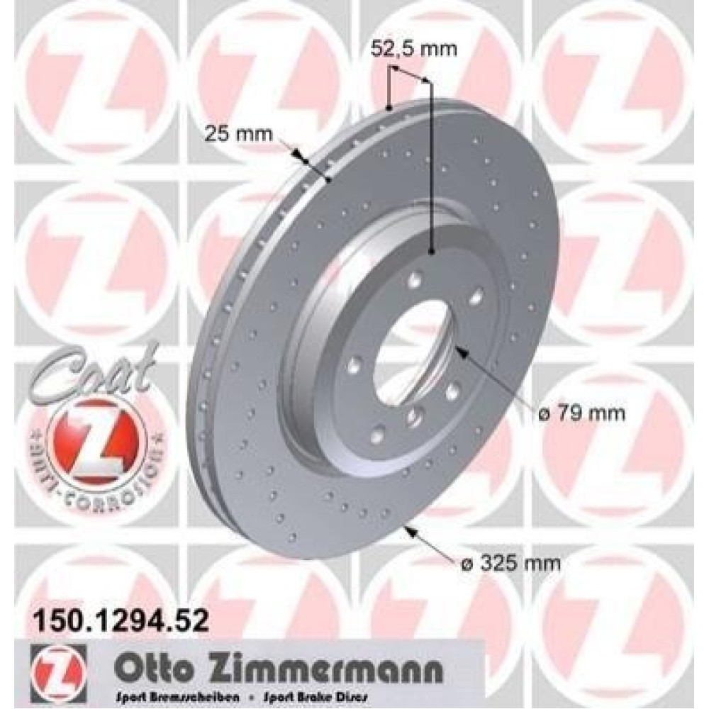 Диск тормозной ZIMMERMANN 150129452