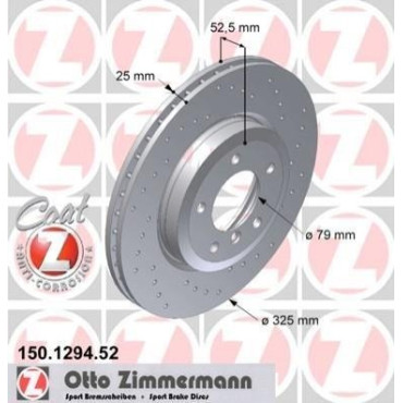 Диск тормозной ZIMMERMANN 150129452