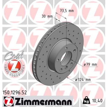 Диск тормозной ZIMMERMANN 150129652