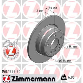 ZIMMERMANN 150129920 Диск тормозной Coat Z ZIMMERMANN 150129920