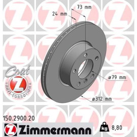 Диск тормозной ZIMMERMANN 150290020