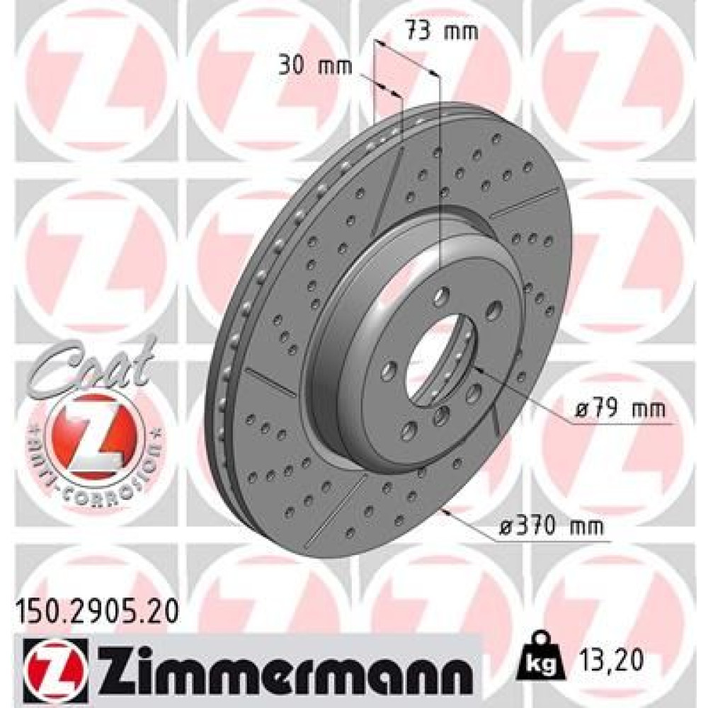 Диск гальмівний ZIMMERMANN 150290520