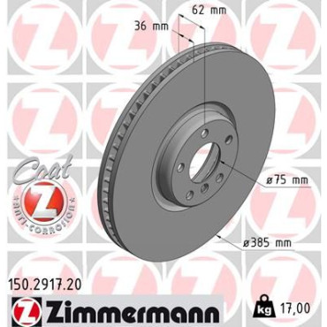 Диск тормозной левый ZIMMERMANN 150291720