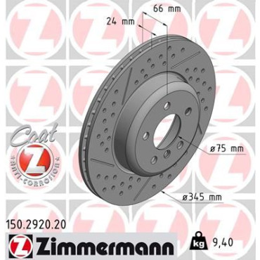 Диск гальмівний ZIMMERMANN 150292020