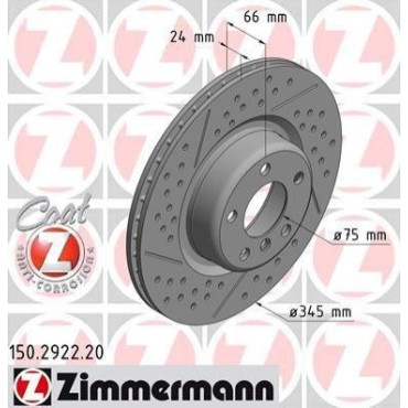 Диск тормозной ZIMMERMANN 150292220