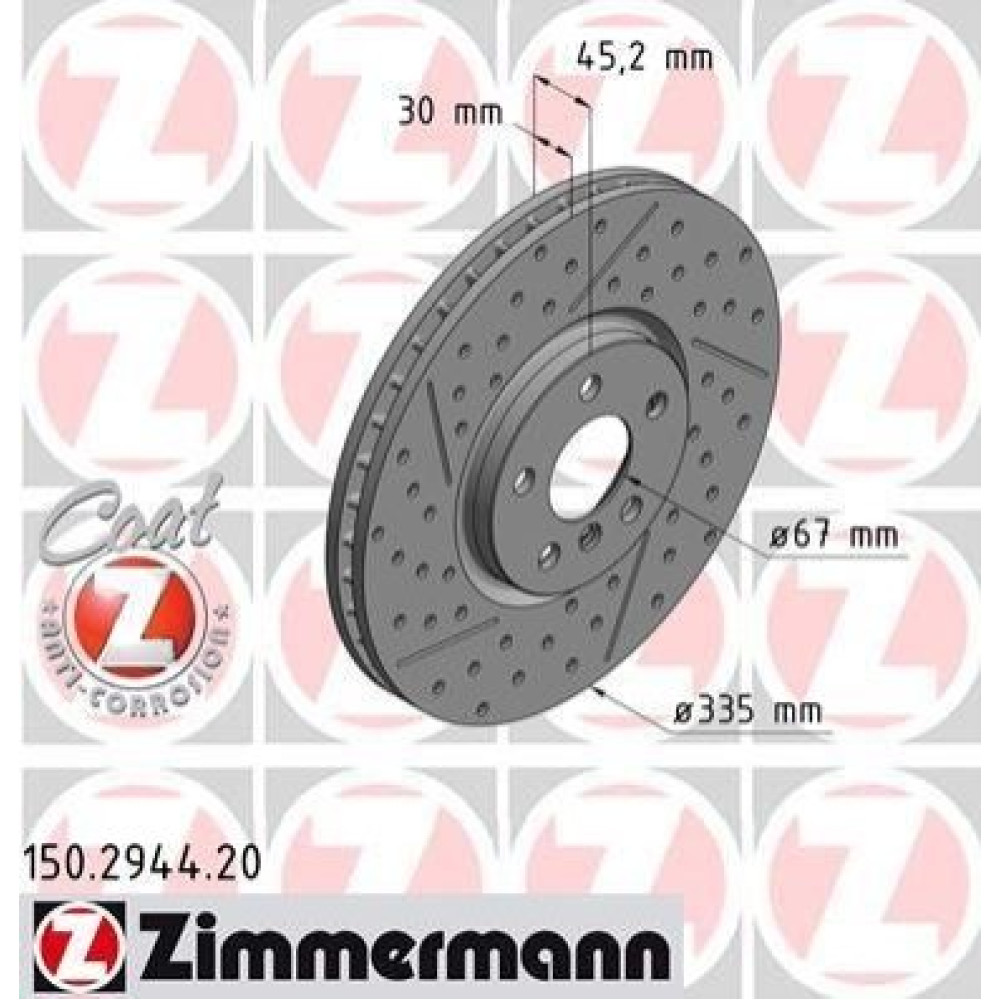 Диск гальмівний ZIMMERMANN 150294420