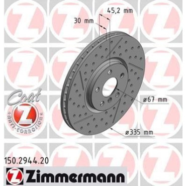Диск тормозной ZIMMERMANN 150294420