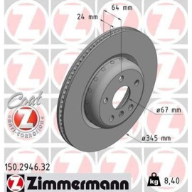 ZIMMERMANN 150294632 Диск гальмівний ZIMMERMANN 150294632