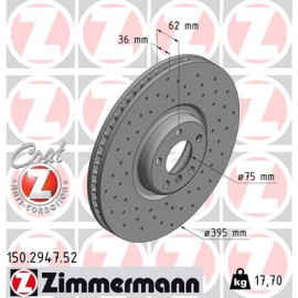 Диск тормозной левый ZIMMERMANN 150294752