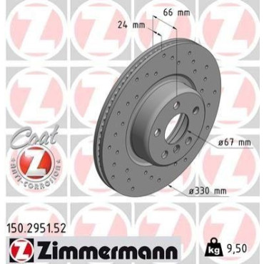 Диск гальмівний ZIMMERMANN 150295152