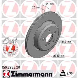 Диск гальмівний правий ZIMMERMANN 150295320