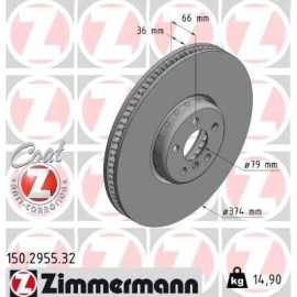 Диск гальмівний правий ZIMMERMANN 150295532