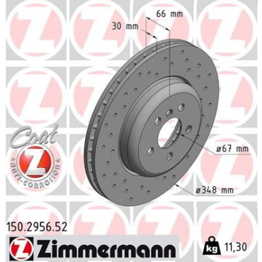Диск гальмівний ZIMMERMANN 150295652