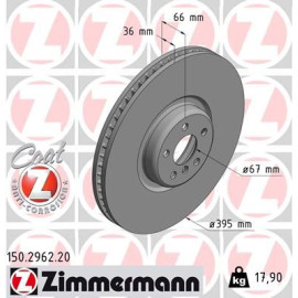 Диск гальмівний лівий ZIMMERMANN 150296220