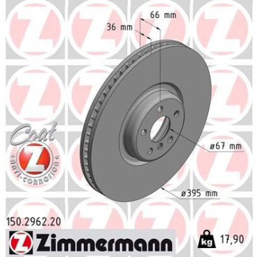 Диск тормозной левый ZIMMERMANN 150296220