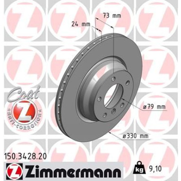 Диск тормозной ZIMMERMANN 150342820