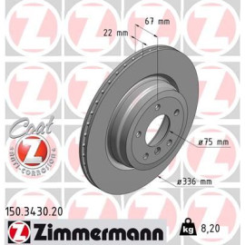 Диск тормозной ZIMMERMANN 150343020