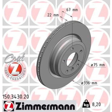 Диск тормозной ZIMMERMANN 150343020