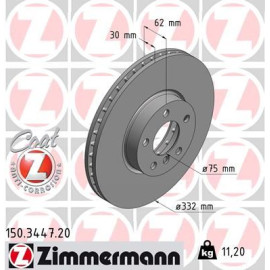 Диск тормозной Coat Z ZIMMERMANN 150344720