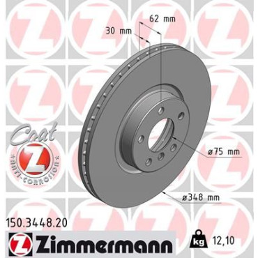 Диск тормозной ZIMMERMANN 150344820