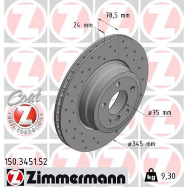 Диск тормозной ZIMMERMANN 150345152