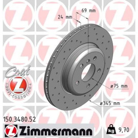 ZIMMERMANN 150348052 Диск гальмівний ZIMMERMANN 150348052