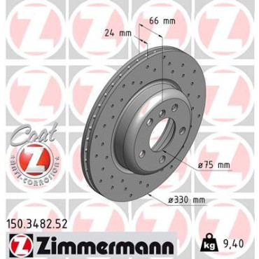 Диск гальмівний ZIMMERMANN 150348252