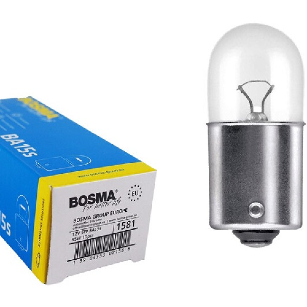 Автолампа BA15S 12V 5W R5W в коробці BOSMA 1581s