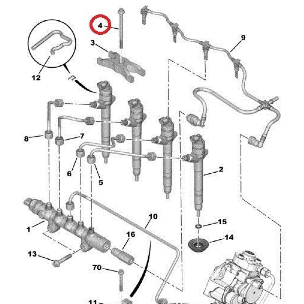 Болт м8х125-110 PEUGEOT / CITROEN 1610369580