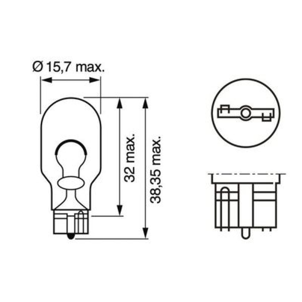 Автолампа (12V 16W ​​W16W PURE LIGHT) BOSCH 1987302205